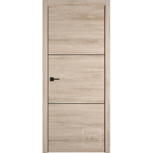 Межкомнатная дверь Урбан 2| Sand Vellum (черный молдинг)