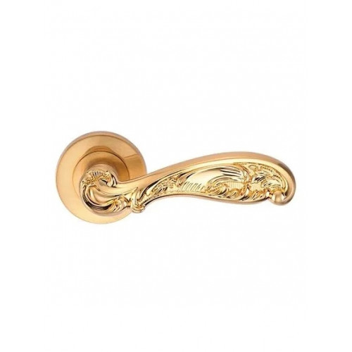 Ручка дверная на круглой накладке ARCHIE GENESIS FLOR S. GOLD (20G) матовое золото