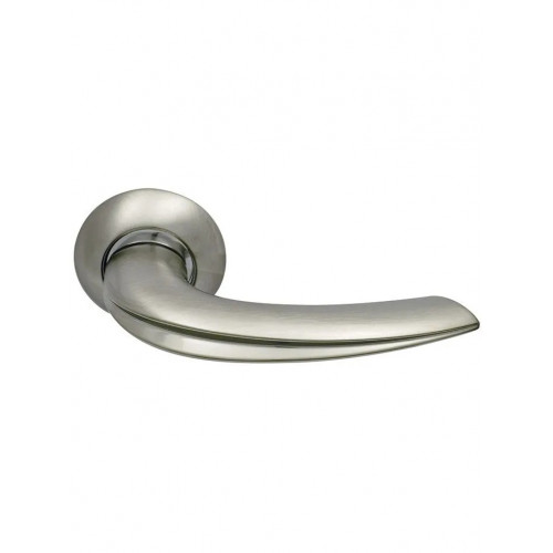 Ручка дверная фалевая на круглой накладке SILLUR 120 S.CHROME/P.CHROME матовый хром / хром