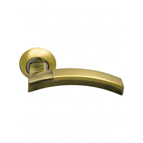 Ручка дверная фалевая на круглой накладке SILLUR 132 S.GOLD/BR матовое золото/античная бронза