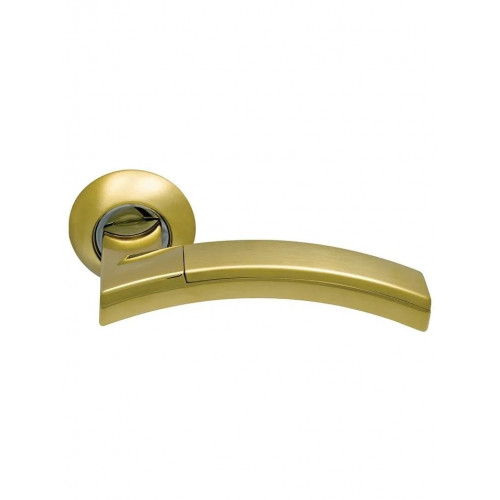Ручка дверная фалевая на круглой накладке SILLUR 132 S.GOLD/P.GOLD матовое золото / золото