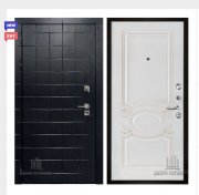 Дверь входная взломостойкая Сенатор ПЛЮС, цвет альберо блэк рисунок грань, панель - аристократ цвет эмаль белая/патина капучино Дверь входная взломостойкая Сенатор ПЛЮС, цвет альберо блэк рисунок грань, панель - аристократ цвет эмаль белая/патина капучино