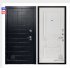 Дверь входная взломостойкая Сенатор ПЛЮС, цвет альберо блэк рисунок грань, панель - аристократ цвет эмаль белая/патина капучино