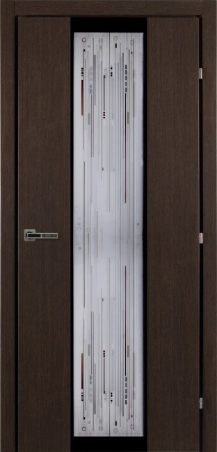 Дверь 50.04 ДО 21- 9, стекло Матрица ВКЛ350 (Черный Дуб)