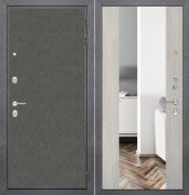 Дверь ZMD Лофт графит Зеркало XXL Белая сосна