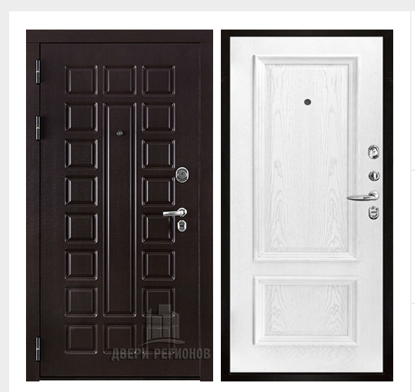 Дверь входная взломостойкая Сенатор стандарт, цвет венге, панель - корсика цвет дуб perla