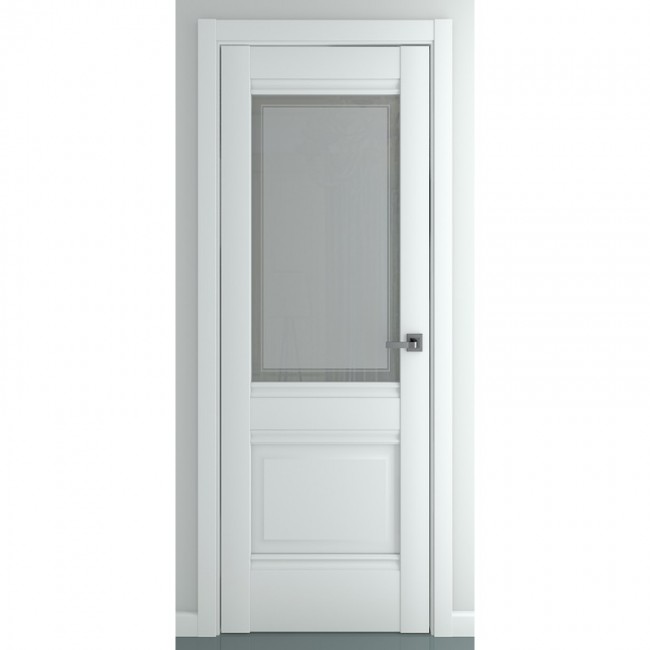 Межкомнатная дверь экошпон Венеция B4 ДО (Матовый белый) Межкомнатная дверь экошпон Венеция B4 ДО (Матовый белый)