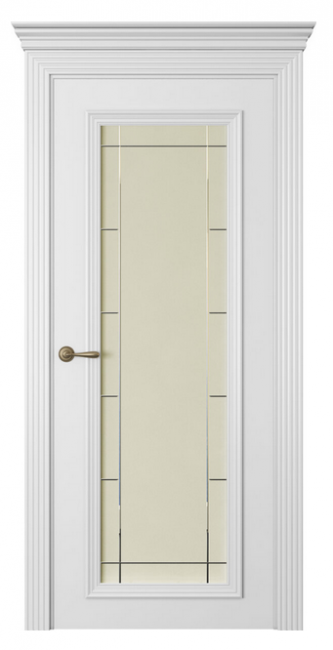 Межкомнатная дверь Дрезден 1 (ст.стелла) Эмаль белый шелк