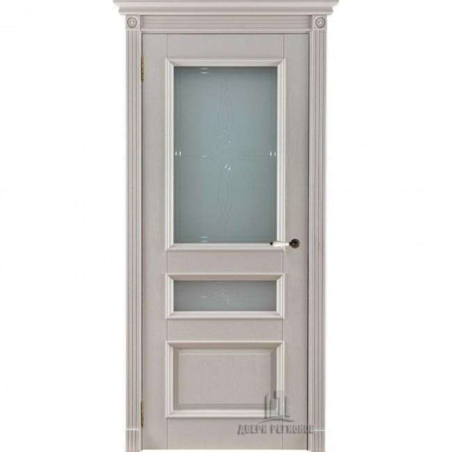 Межкомнатная дверь Массив дуба "Афродита" ДО (Эмаль слоновая кость)