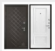 Дверь входная Президент Люкс зеркало, цвет горький шоколад,  панель - корсика цвет дуб perla