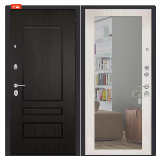 Дверь ZMD Премиум 116 Зеркало стандарт Сандал светлый