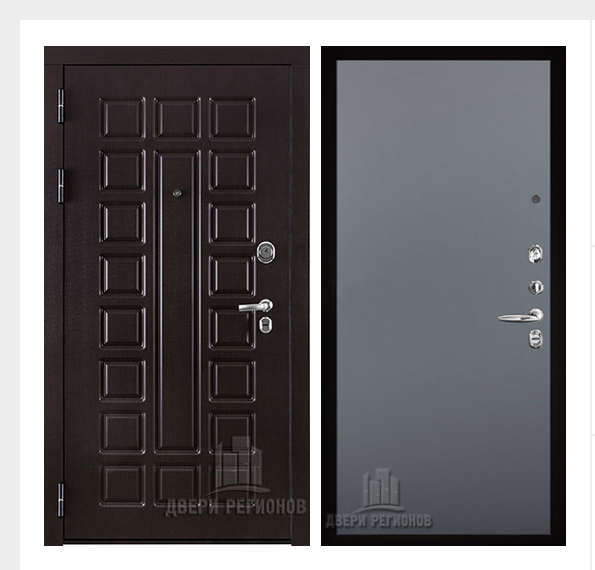 Дверь входная взломостойкая Сенатор стандарт, цвет венге, панель - aurum цвет антрацит гладкий