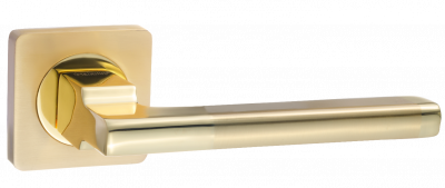 Ручка дверная на квадр. розетке "Рим", лат мат./лат .бл.