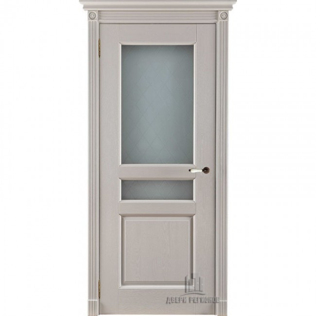 Межкомнатная дверь Массив дуба "Виктория" ДО (Эмаль слоновая кость)