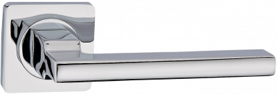 Ручка дверная на квадр. розетке "Рим", хром блестящий Ручка дверная на квадр. розетке "Рим", хром блестящий