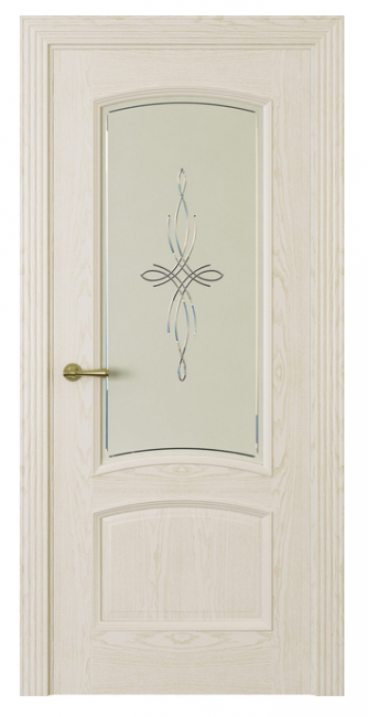 Межкомнатная дверь Milano-4 (ст.агата) Белый жемчуг