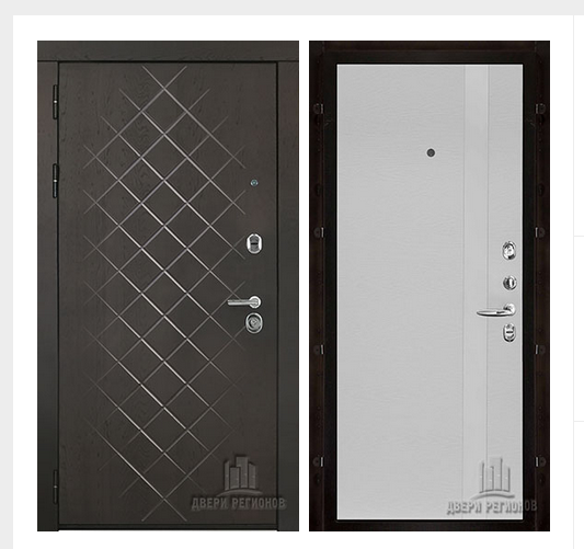 Дверь входная Президент Люкс зеркало, цвет горький шоколад,  панель - uno цвет chiaro (ral 9003)