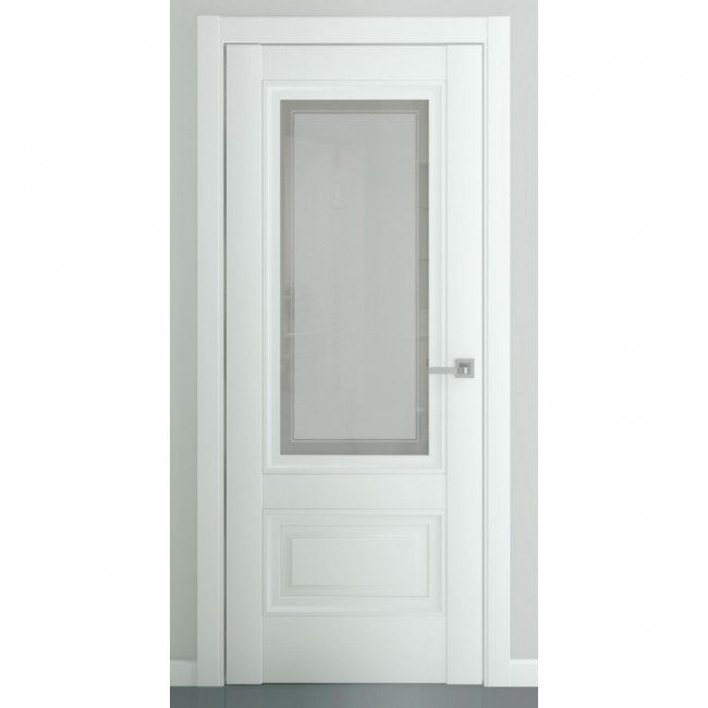 Межкомнатная дверь экошпон Турин В2 ДО (Матовый белый) Межкомнатная дверь экошпон Турин В2 ДО (Матовый белый)