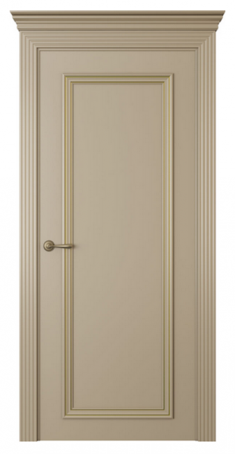 Межкомнатная дверь Дрезден 1 (глухая патина) Эмаль латте