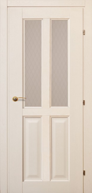 Дверь патина 63.46 ДО 21- 9, стекло  Кружевное (Дуб Белый с патиной)