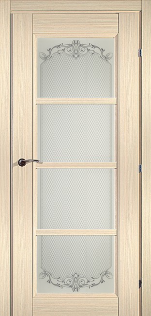 Дверь CPL 33.40 ДО 21- 9, стекло Денор (Дуб Выбеленный)