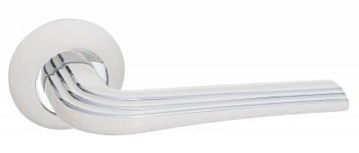 Ручка дверная "Терамо", белый-хром Ручка дверная "Терамо", белый-хром