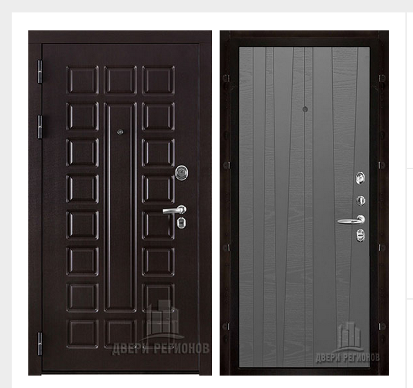 Дверь входная взломостойкая Сенатор стандарт, цвет венге,  панель - trend цвет grigio (ral 7015)