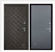 Дверь входная Президент Люкс зеркало, цвет горький шоколад,  панель - aurum цвет антрацит гладкий