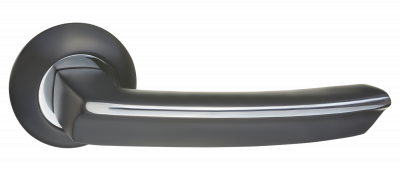 Ручка дверная "Ровиго", чёрный-хром Ручка дверная "Ровиго", чёрный-хром