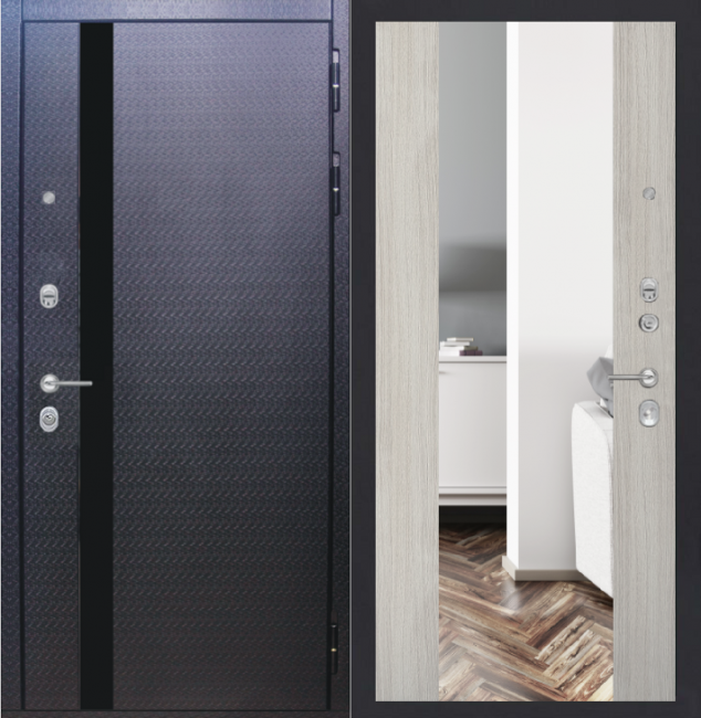 Дверь ZMD Люкс 3D Зеркало XXL Белая сосна Дверь ZMD Люкс 3D Зеркало XXL Белая сосна