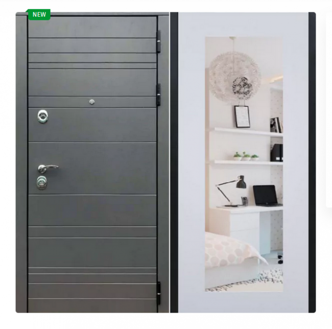 Дверь Премиум Роял Зеркало стандарт Белый ясень