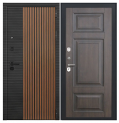 Дверь Luxor-48 - ФЛ-659 (12мм, nussbaum+черная патина винорит)