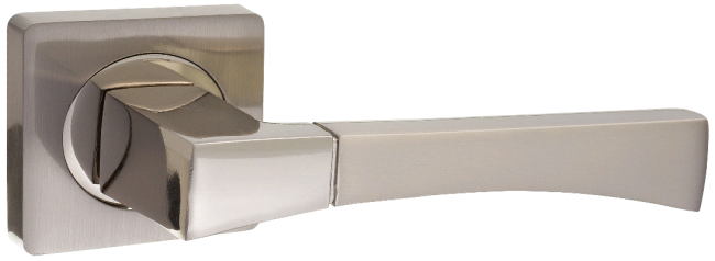 Ручка дверная "AL 532-02 SN/NP", никель матовый/никель блестящий
