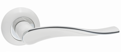 Ручка дверная "Модена", матовый супер белый/хром блестящий Ручка дверная "Модена", матовый супер белый/хром блестящий