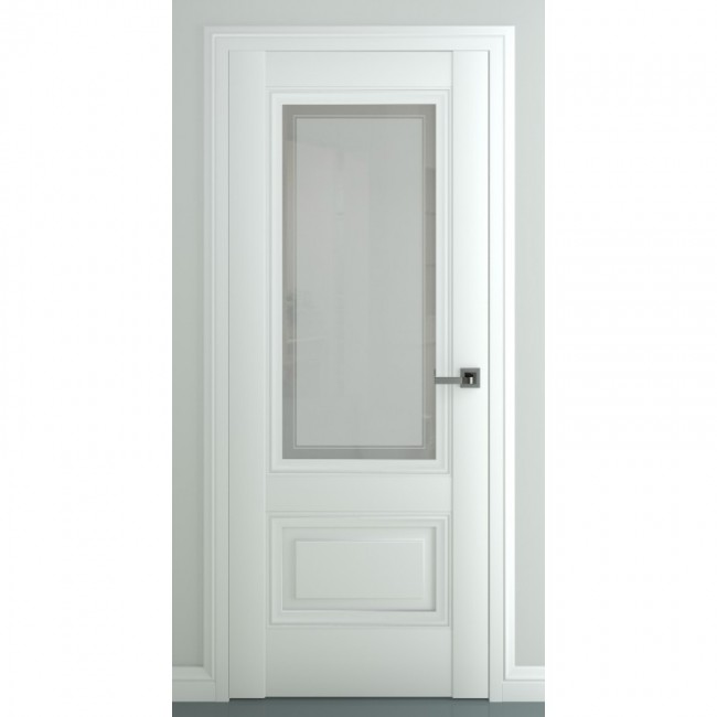 Межкомнатная дверь экошпон Турин В3 ДО (Матовый белый) Межкомнатная дверь экошпон Турин В3 ДО (Матовый белый)