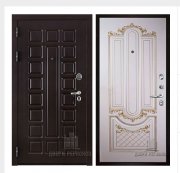 Дверь входная взломостойкая Сенатор стандарт, цвет венге,  панель - александрия 2 цвет эмаль слоновая кость/патина золото Дверь входная взломостойкая Сенатор стандарт, цвет венге,  панель - александрия 2 цвет эмаль слоновая кость/патина золото