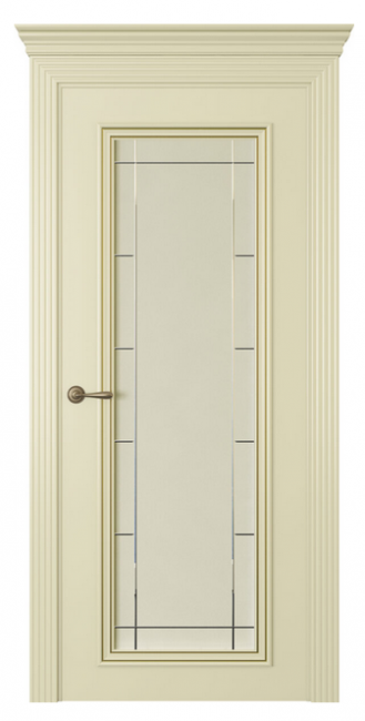 Межкомнатная дверь Дрезден 1 Патина (ст.стелла)  Эмаль шампань