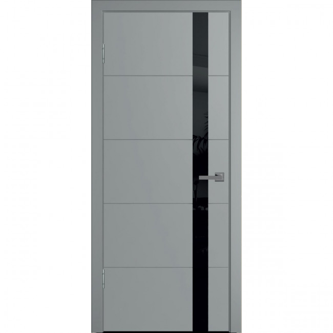 Межкомнатная дверь Скай-5 серая эмаль ДО чёрное