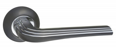 Ручка дверная "Терамо", чёрный-хром Ручка дверная "Терамо", чёрный-хром