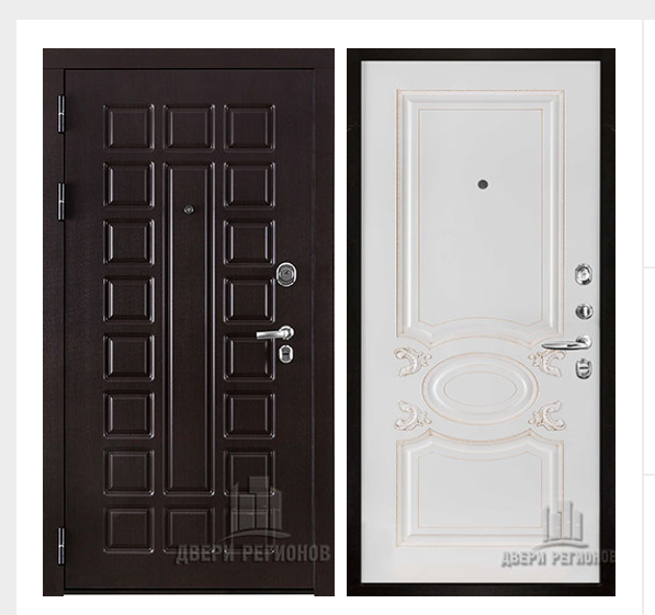 Дверь входная взломостойкая Сенатор стандарт, цвет венге,  панель - аристократ цвет эмаль белая/патина капучино