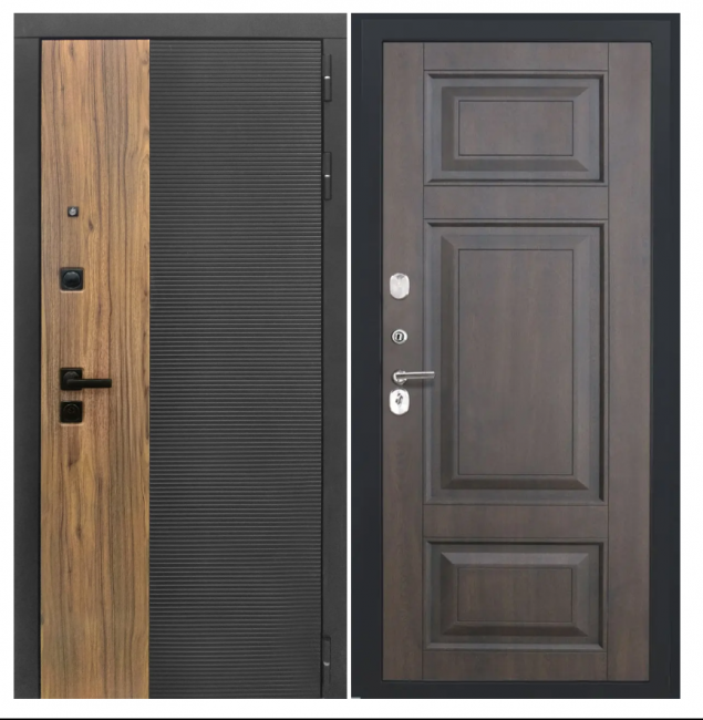 Дверь Luxor-46 - ФЛ-659 (12мм, nussbaum+черная патина винорит)