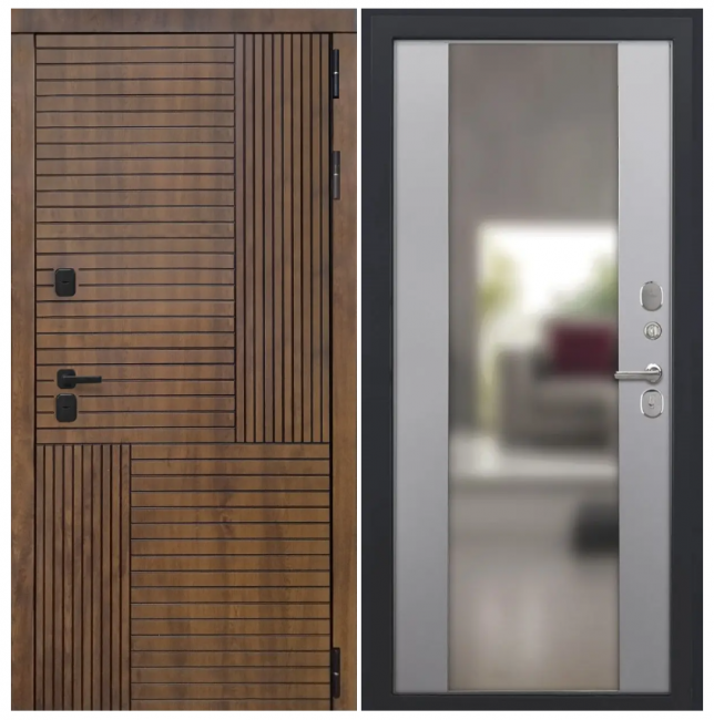 Дверь Авеста - Алиса (16мм, ПВХ софт грей, зеркало) Дверь Авеста - Алиса (16мм, ПВХ софт грей, зеркало)