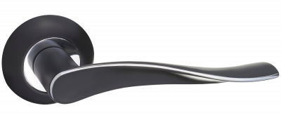 Ручка дверная "Модена", чёрный-хром Ручка дверная "Модена", чёрный-хром
