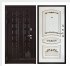 Дверь входная взломостойкая Сенатор стандарт, цвет венге,  панель - алина цвет эмаль белая/патина золото