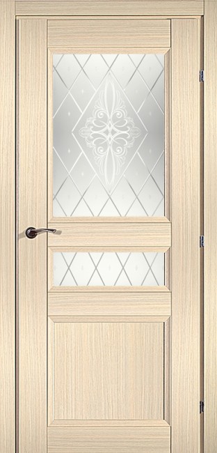 Дверь CPL 33.44 ДО 21- 9, стекло Роса (Дуб Выбеленный)