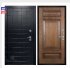 Дверь входная взломостойкая Сенатор ПЛЮС, цвет альберо блэк рисунок грань, панель - рим багет цвет коньяк
