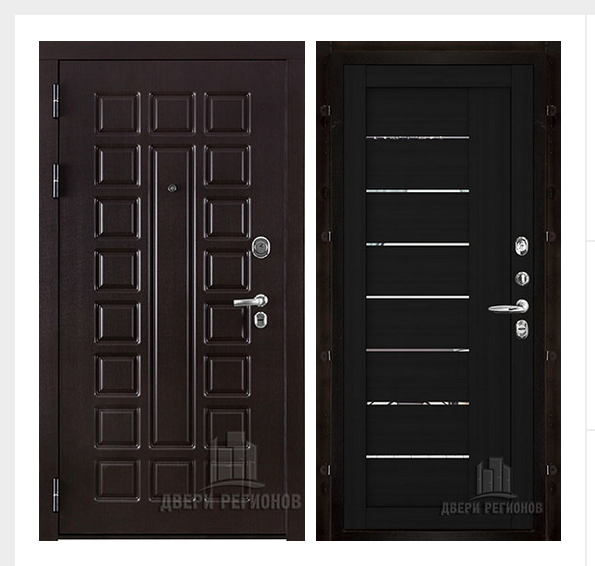 Дверь входная взломостойкая Сенатор стандарт, цвет венге,  панель - light 2110 (зеркало) цвет шоко велюр