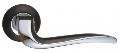 Ручка дверная "Моретти", чёрный-хром Ручка дверная "Моретти", чёрный-хром