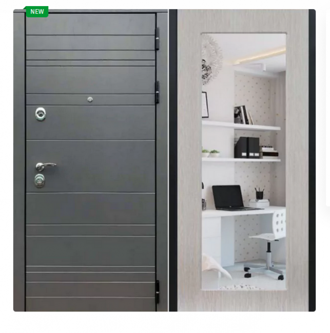 Дверь Премиум Роял Зеркало стандарт Дуб беленый Дверь Премиум Роял Зеркало стандарт Дуб беленый