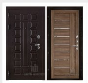 Дверь входная взломостойкая Сенатор стандарт, цвет венге,  панель - light 2110 (зеркало) цвет серый велюр Дверь входная взломостойкая Сенатор стандарт, цвет венге,  панель - light 2110 (зеркало) цвет серый велюр